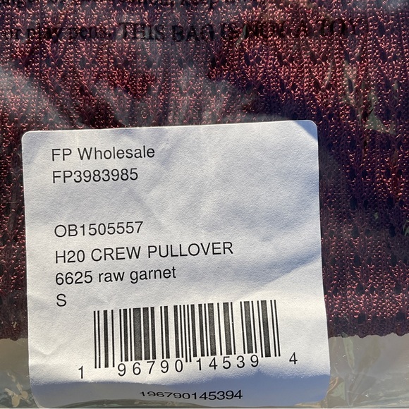 NWT Free People H2O Crew Pullover Open Stitch Knit Top Red Small OB1505557 Party - Picture 6 of 9